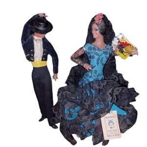 VINTAGE MARIN SPAIN MALE & FEMALE FLAMENCO DANCERS CHICLANA 13”